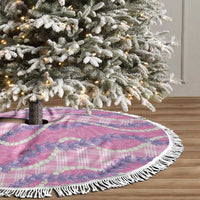 Pink Hawaii Palaka Honohono Pikake Tree Skirt Hawaiian Orchid Lei Polynesian Pattern - Polynesian Pride