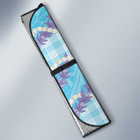 Blue Hawaii Palaka Honohono Pikake Auto Sun Shade Hawaiian Orchid Lei Polynesian Pattern - Polynesian Pride