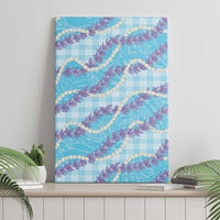 Blue Hawaii Palaka Honohono Pikake Canvas Wall Art Hawaiian Orchid Lei Polynesian Pattern - Polynesian Pride
