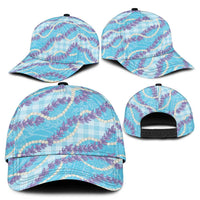 Blue Hawaii Palaka Honohono Pikake Classic Cap Hawaiian Orchid Lei Polynesian Pattern - Polynesian Pride