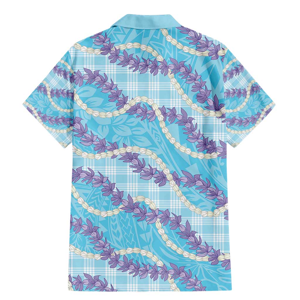 Blue Hawaii Palaka Honohono Pikake Family Matching Mermaid Dress and Hawaiian Shirt Hawaiian Orchid Lei Polynesian Pattern - Polynesian Pride