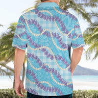 Blue Hawaii Palaka Honohono Pikake Hawaiian Shirt Hawaiian Orchid Lei Polynesian Pattern - Polynesian Pride