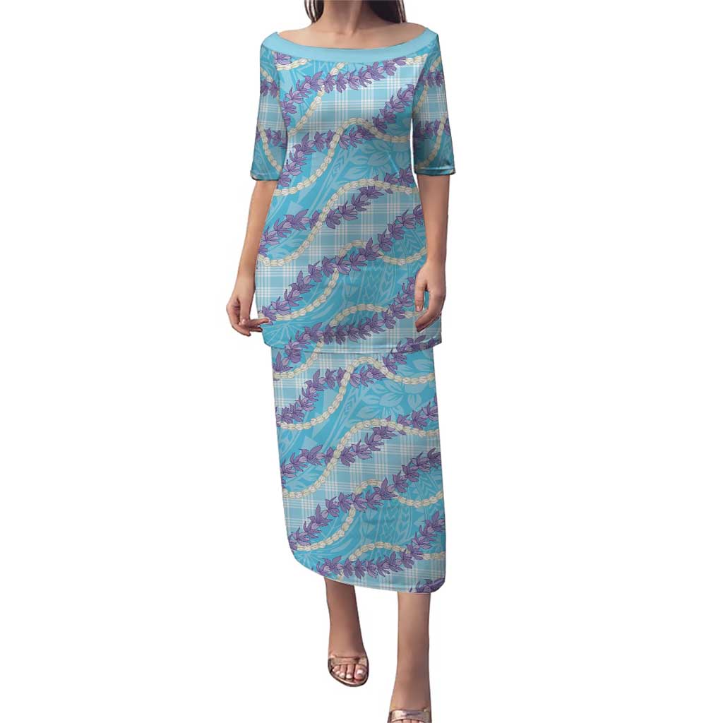 Blue Hawaii Palaka Honohono Pikake Puletasi Hawaiian Orchid Lei Polynesian Pattern - Polynesian Pride