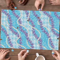 Blue Hawaii Palaka Honohono Pikake Puzzle Hawaiian Orchid Lei Polynesian Pattern - Polynesian Pride