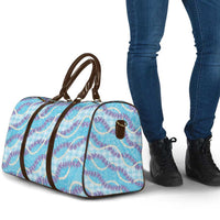Blue Hawaii Palaka Honohono Pikake Travel Bag Hawaiian Orchid Lei Polynesian Pattern - Polynesian Pride