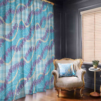 Blue Hawaii Palaka Honohono Pikake Window Curtain Hawaiian Orchid Lei Polynesian Pattern - Polynesian Pride