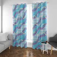 Blue Hawaii Palaka Honohono Pikake Window Curtain Hawaiian Orchid Lei Polynesian Pattern - Polynesian Pride