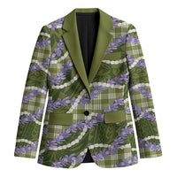 Green Hawaii Palaka Honohono Pikake Blazer Hawaiian Orchid Lei Polynesian Pattern - Polynesian Pride