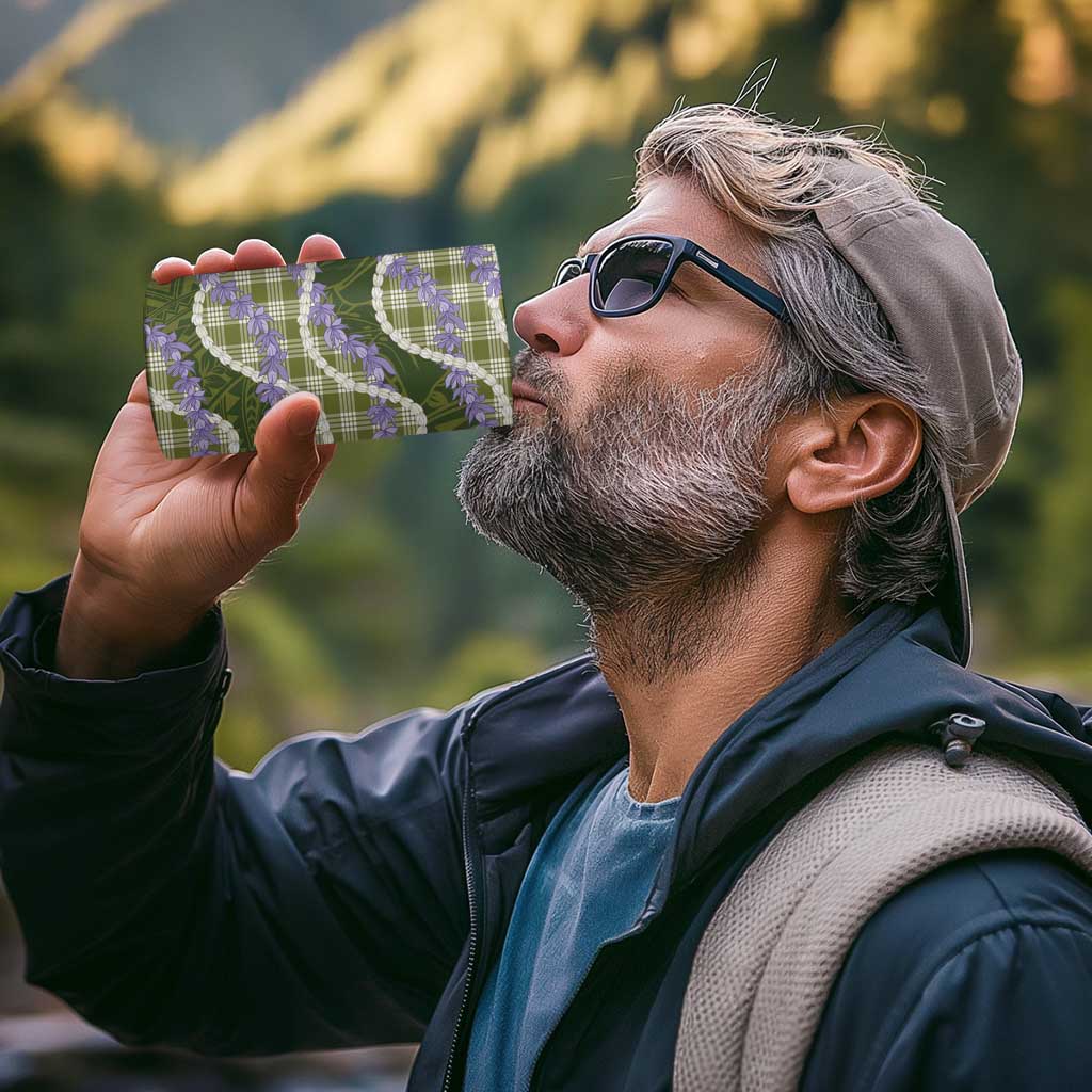 Green Hawaii Palaka Honohono Pikake 4 in 1 Can Cooler Tumbler Hawaiian Orchid Lei Polynesian Pattern - Polynesian Pride