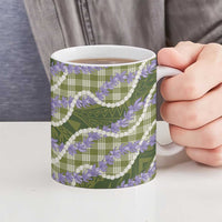 Green Hawaii Palaka Honohono Pikake Ceramic Mug Hawaiian Orchid Lei Polynesian Pattern - Polynesian Pride