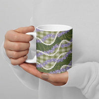Green Hawaii Palaka Honohono Pikake Ceramic Mug Hawaiian Orchid Lei Polynesian Pattern - Polynesian Pride