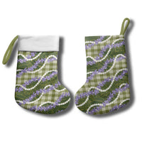 Green Hawaii Palaka Honohono Pikake Christmas Stocking Hawaiian Orchid Lei Polynesian Pattern - Polynesian Pride