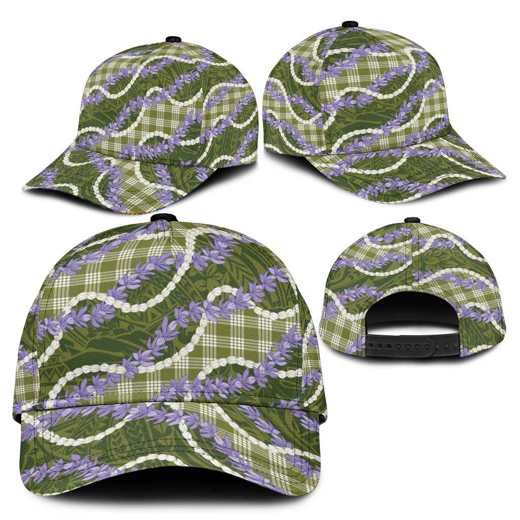 Green Hawaii Palaka Honohono Pikake Classic Cap Hawaiian Orchid Lei Polynesian Pattern - Polynesian Pride
