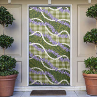 Green Hawaii Palaka Honohono Pikake Door Cover Hawaiian Orchid Lei Polynesian Pattern - Polynesian Pride