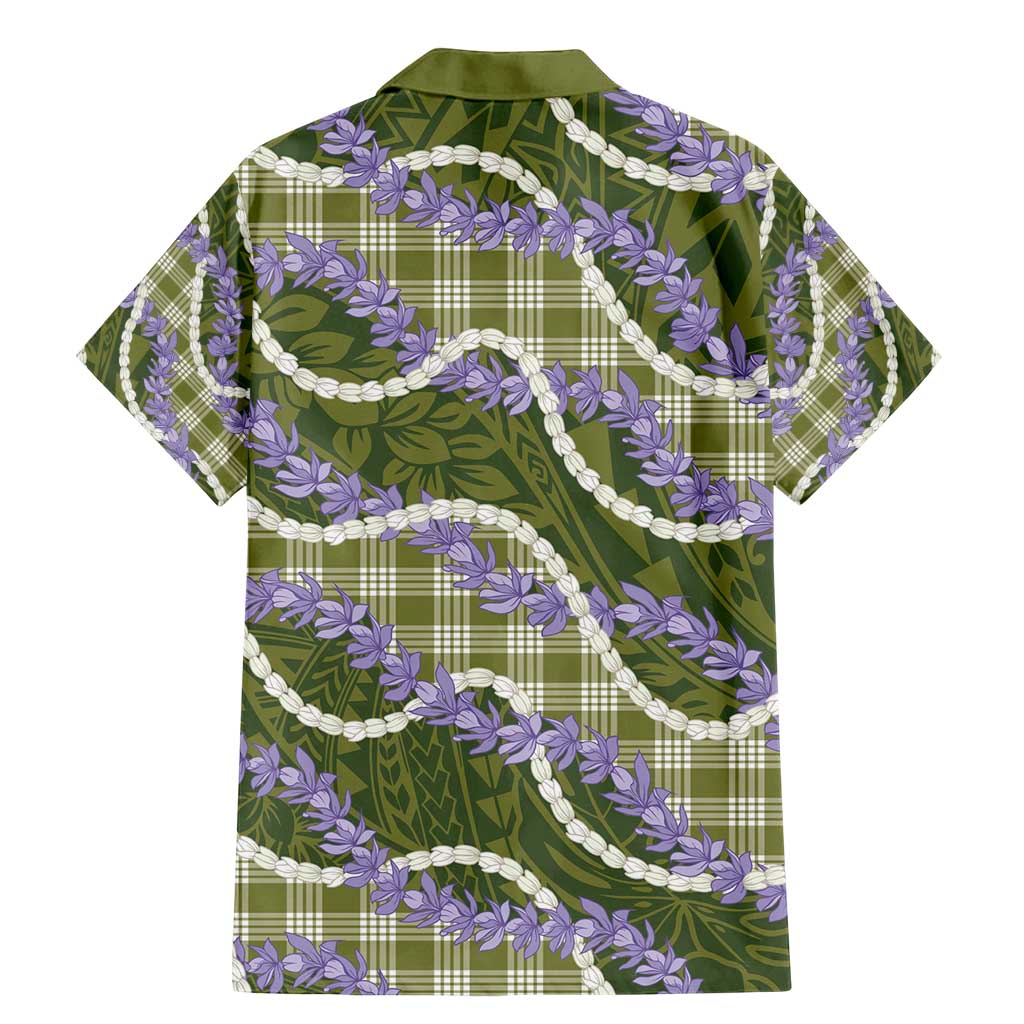 Green Hawaii Palaka Honohono Pikake Family Matching Mermaid Dress and Hawaiian Shirt Hawaiian Orchid Lei Polynesian Pattern - Polynesian Pride