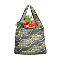 Green Hawaii Palaka Honohono Pikake Grocery Bag Hawaiian Orchid Lei Polynesian Pattern - Polynesian Pride