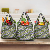 Green Hawaii Palaka Honohono Pikake Grocery Bag Hawaiian Orchid Lei Polynesian Pattern - Polynesian Pride