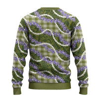 Green Hawaii Palaka Honohono Pikake Ugly Christmas Sweater Hawaiian Orchid Lei Polynesian Pattern - Polynesian Pride
