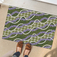 Green Hawaii Palaka Honohono Pikake Rubber Doormat Hawaiian Orchid Lei Polynesian Pattern - Polynesian Pride
