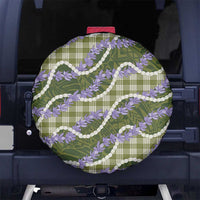 Green Hawaii Palaka Honohono Pikake Spare Tire Cover Hawaiian Orchid Lei Polynesian Pattern - Polynesian Pride