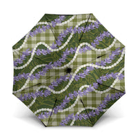 Green Hawaii Palaka Honohono Pikake Umbrella Hawaiian Orchid Lei Polynesian Pattern - Polynesian Pride