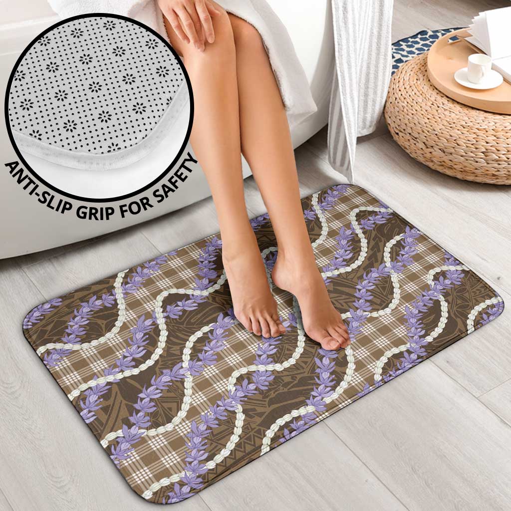 Brown Hawaii Palaka Honohono Pikake Bathroom Set Hawaiian Orchid Lei Polynesian Pattern - Polynesian Pride