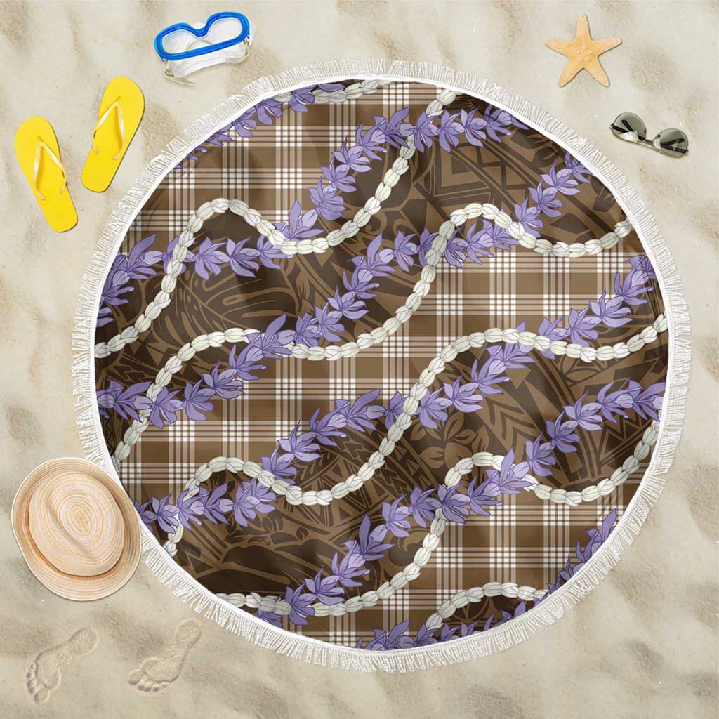 Brown Hawaii Palaka Honohono Pikake Beach Blanket Hawaiian Orchid Lei Polynesian Pattern - Polynesian Pride