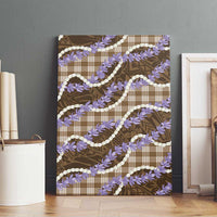 Brown Hawaii Palaka Honohono Pikake Canvas Wall Art Hawaiian Orchid Lei Polynesian Pattern - Polynesian Pride