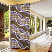 Brown Hawaii Palaka Honohono Pikake Door Cover Hawaiian Orchid Lei Polynesian Pattern - Polynesian Pride