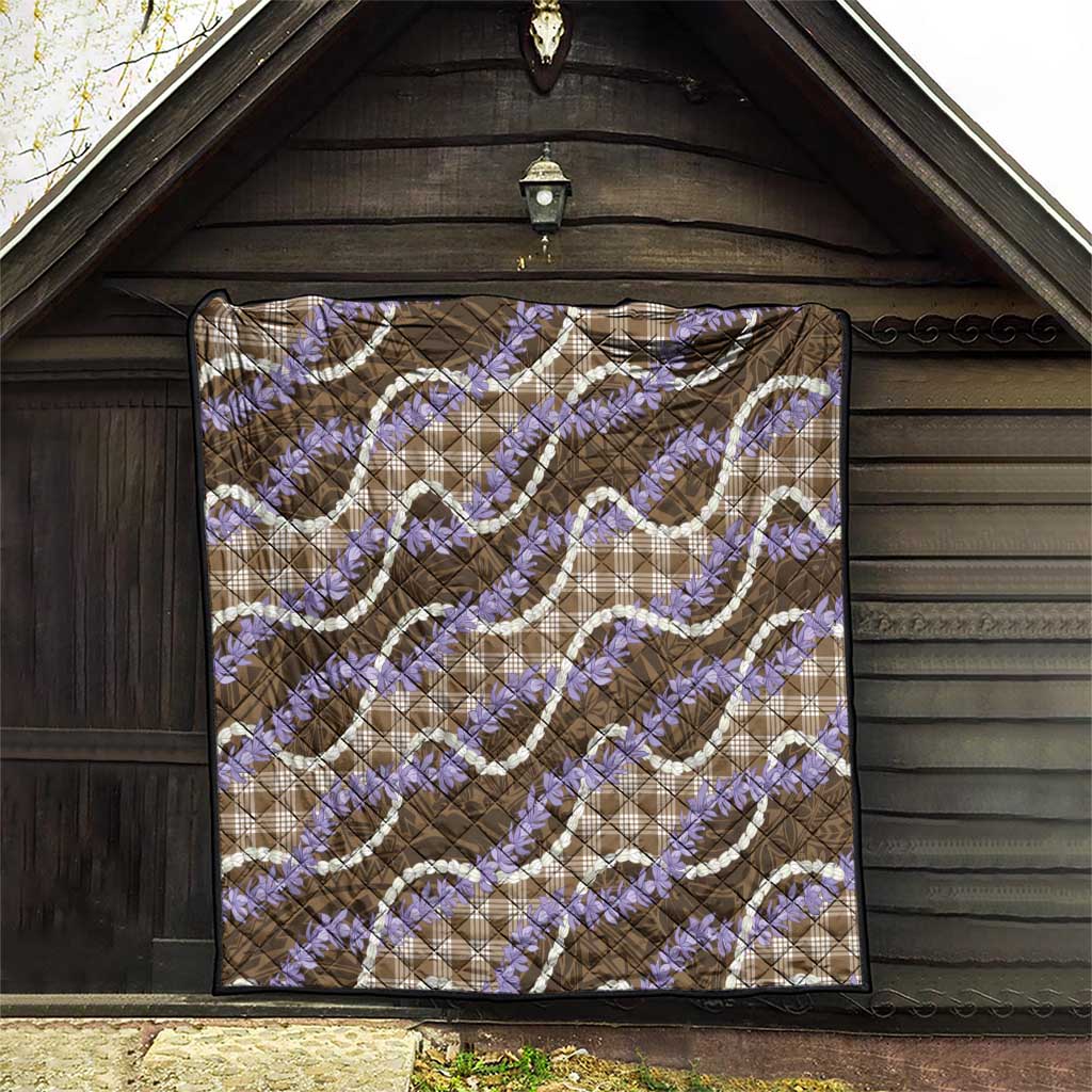 Brown Hawaii Palaka Honohono Pikake Quilt Hawaiian Orchid Lei Polynesian Pattern - Polynesian Pride