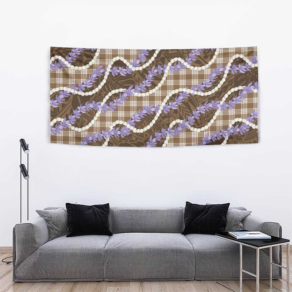 Brown Hawaii Palaka Honohono Pikake Tapestry Hawaiian Orchid Lei Polynesian Pattern - Polynesian Pride