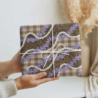 Brown Hawaii Palaka Honohono Pikake Wrapping Paper Hawaiian Orchid Lei Polynesian Pattern - Polynesian Pride