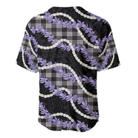 Black Hawaii Palaka Honohono Pikake Baseball Jersey Hawaiian Orchid Lei Polynesian Pattern - Polynesian Pride