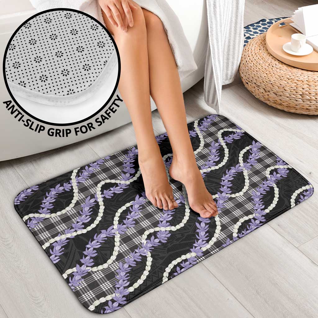 Black Hawaii Palaka Honohono Pikake Bathroom Set Hawaiian Orchid Lei Polynesian Pattern - Polynesian Pride