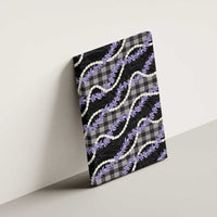 Black Hawaii Palaka Honohono Pikake Canvas Wall Art Hawaiian Orchid Lei Polynesian Pattern - Polynesian Pride