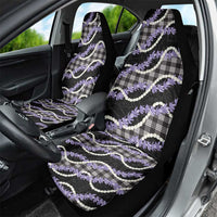 Black Hawaii Palaka Honohono Pikake Car Seat Cover Hawaiian Orchid Lei Polynesian Pattern - Polynesian Pride