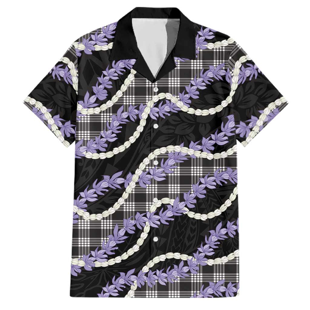 Black Hawaii Palaka Honohono Pikake Family Matching Off Shoulder Maxi Dress and Hawaiian Shirt Hawaiian Orchid Lei Polynesian Pattern LT14 Dad's Shirt - Short Sleeve Black - Polynesian Pride