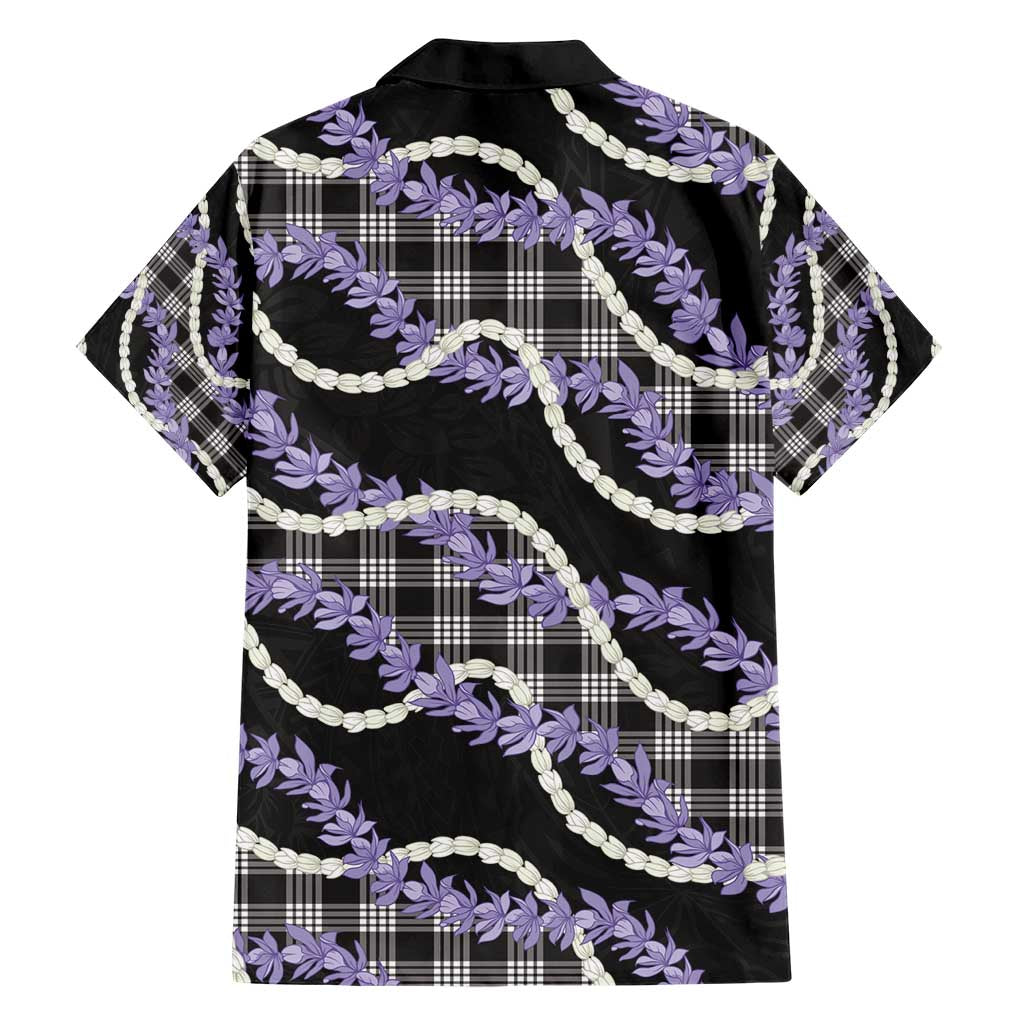 Black Hawaii Palaka Honohono Pikake Family Matching Short Sleeve Bodycon Dress and Hawaiian Shirt Hawaiian Orchid Lei Polynesian Pattern - Polynesian Pride