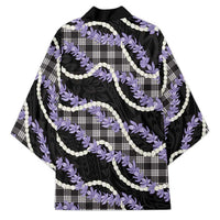Black Hawaii Palaka Honohono Pikake Kimono Hawaiian Orchid Lei Polynesian Pattern - Polynesian Pride