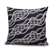 Black Hawaii Palaka Honohono Pikake Pillow Cover Hawaiian Orchid Lei Polynesian Pattern - Polynesian Pride