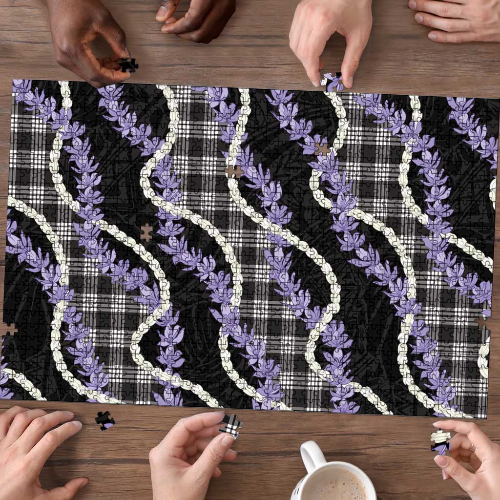 Black Hawaii Palaka Honohono Pikake Puzzle Hawaiian Orchid Lei Polynesian Pattern - Polynesian Pride