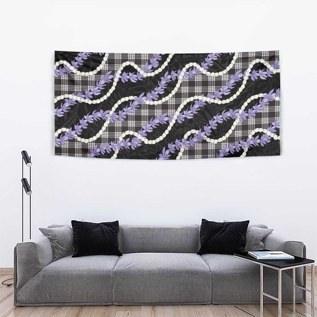 Black Hawaii Palaka Honohono Pikake Tapestry Hawaiian Orchid Lei Polynesian Pattern - Polynesian Pride