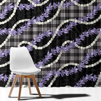 Black Hawaii Palaka Honohono Pikake Window Curtain Hawaiian Orchid Lei Polynesian Pattern - Polynesian Pride
