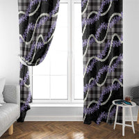 Black Hawaii Palaka Honohono Pikake Window Curtain Hawaiian Orchid Lei Polynesian Pattern - Polynesian Pride