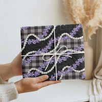 Black Hawaii Palaka Honohono Pikake Wrapping Paper Hawaiian Orchid Lei Polynesian Pattern - Polynesian Pride