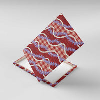 Red Hawaii Palaka Honohono Pikake Canvas Wall Art Hawaiian Orchid Lei Polynesian Pattern - Polynesian Pride