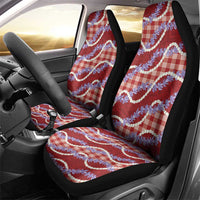 Red Hawaii Palaka Honohono Pikake Car Seat Cover Hawaiian Orchid Lei Polynesian Pattern - Polynesian Pride