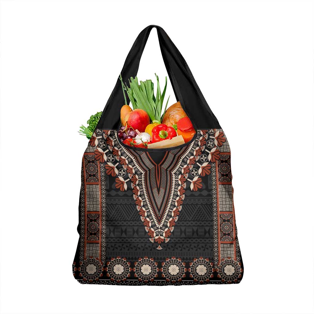 Bula Fiji Dashiki Vintage Fijian Masi Tapa Pattern Grocery Bag
