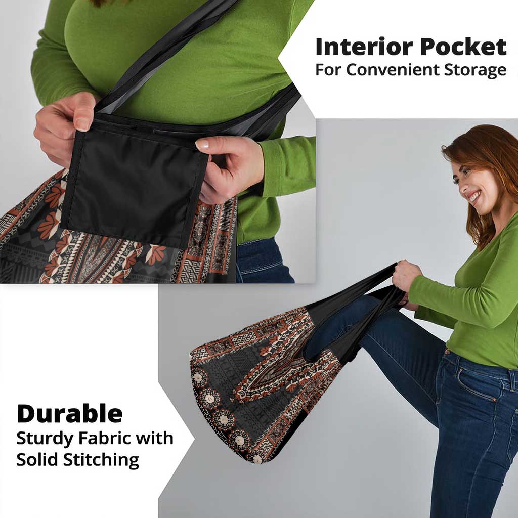 Bula Fiji Dashiki Vintage Fijian Masi Tapa Pattern Grocery Bag