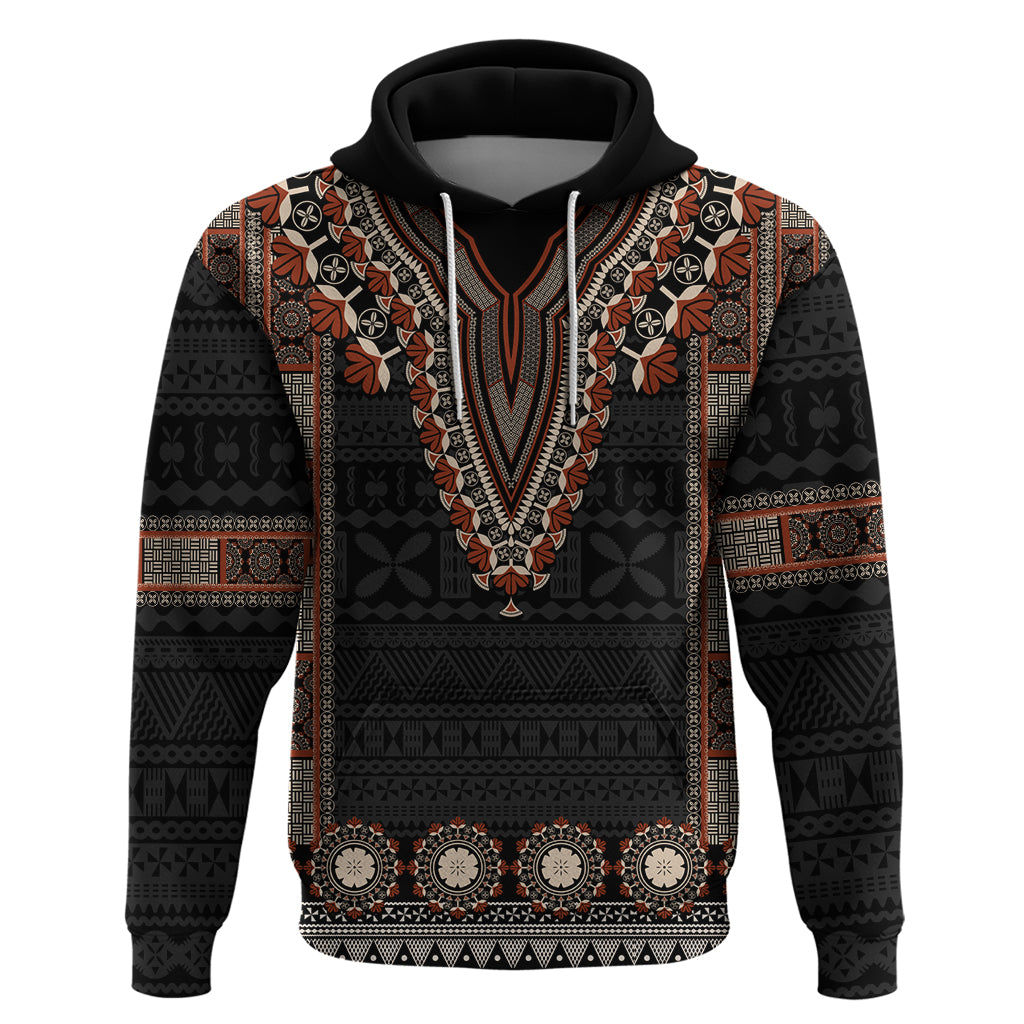 Bula Fiji Dashiki Vintage Fijian Masi Tapa Pattern Hoodie LT14 Pullover Hoodie Brown - Polynesian Pride